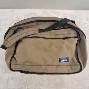 Vintage LL Bean 3 Way Bag Briefcase, Backpack, Messenger Cross Body Bag Tan